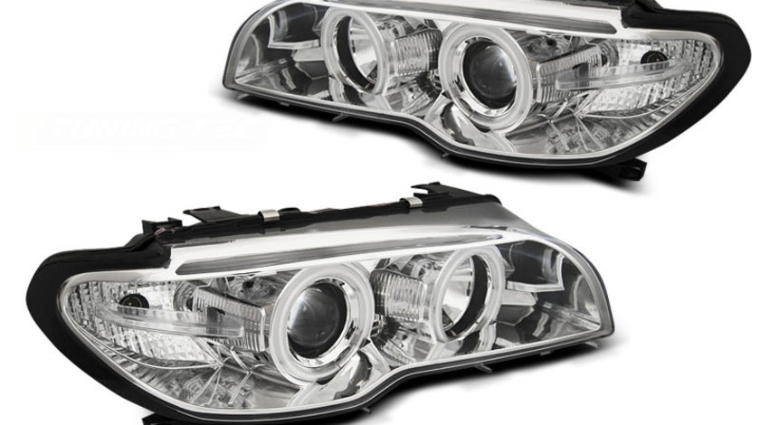 Faruri BMW E46 2003-2006 Coupe Cabrio Angel eyes CCFL Cromat
