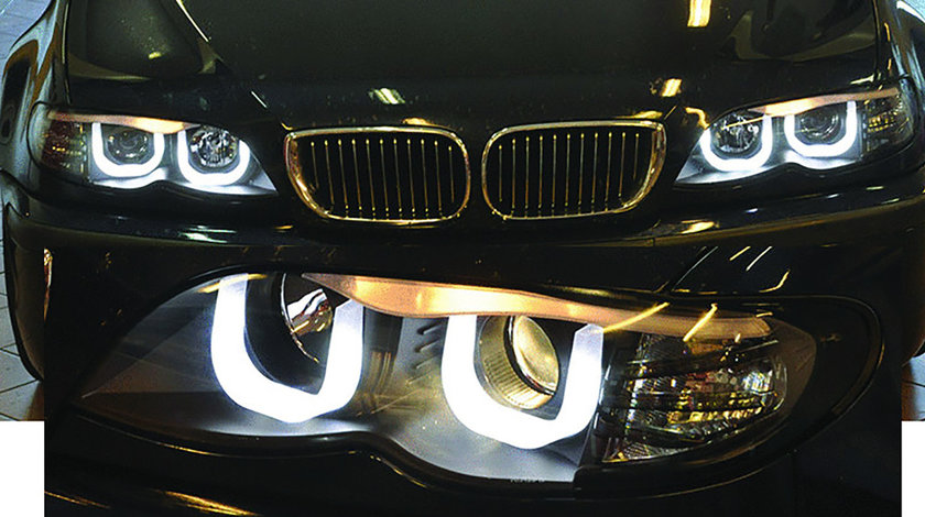 Faruri BMW E46 seria 3 Dragon Light - Angel eyes 3D