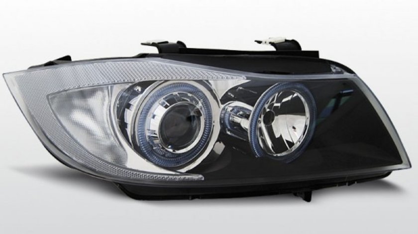 Faruri BMW E90/E91 03.05-08.08 ANGEL EYES Negru