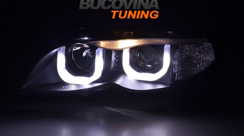FARURI BMW SERIA 3 E46 (01-05) 4D DRAGON LIGHT TYPE U - BLACK DESIGN