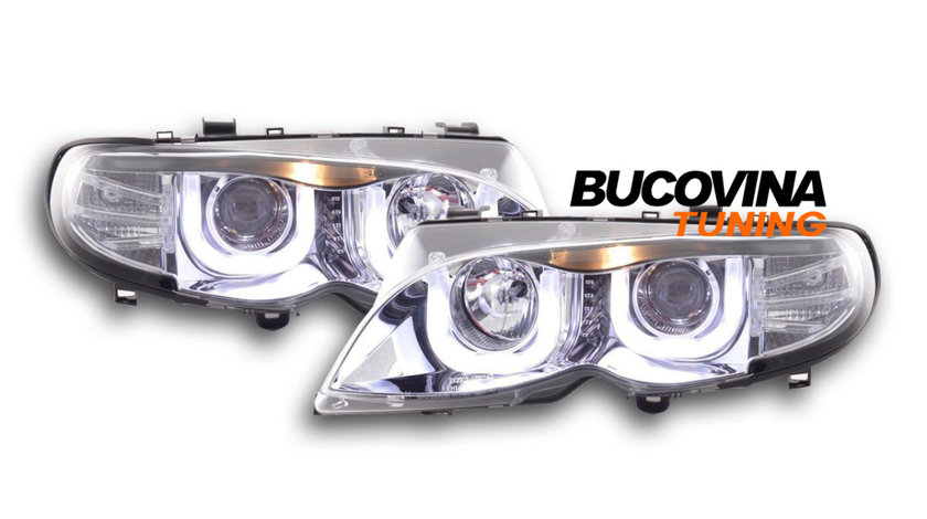 FARURI BMW SERIA 3 E46 (01-05) 4D DRAGON LIGHT TYPE U - CROM DESIGN