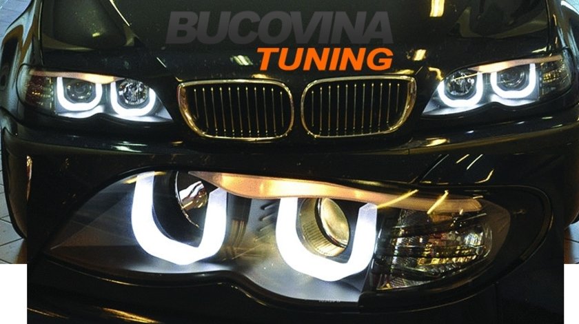 FARURI BMW SERIA 3 E46 (01-05) 4D DRAGON LIGHT TYPE U - BLACK DESIGN