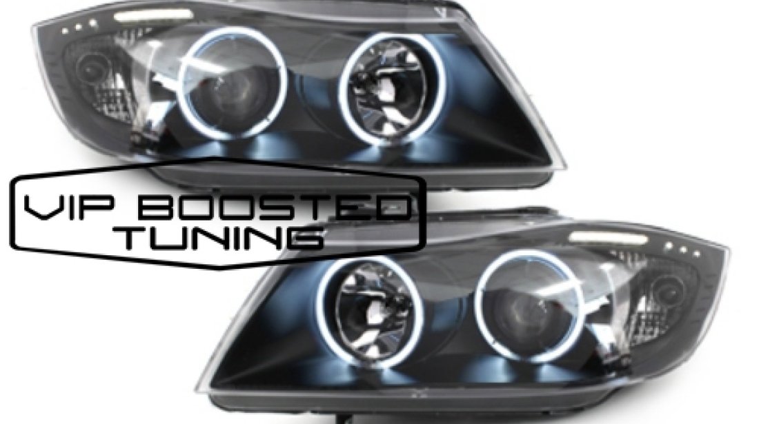 Faruri BMW Seria 3 E90 E91 (2005-2008) Pozitie Angel Eyes CCFL Negre