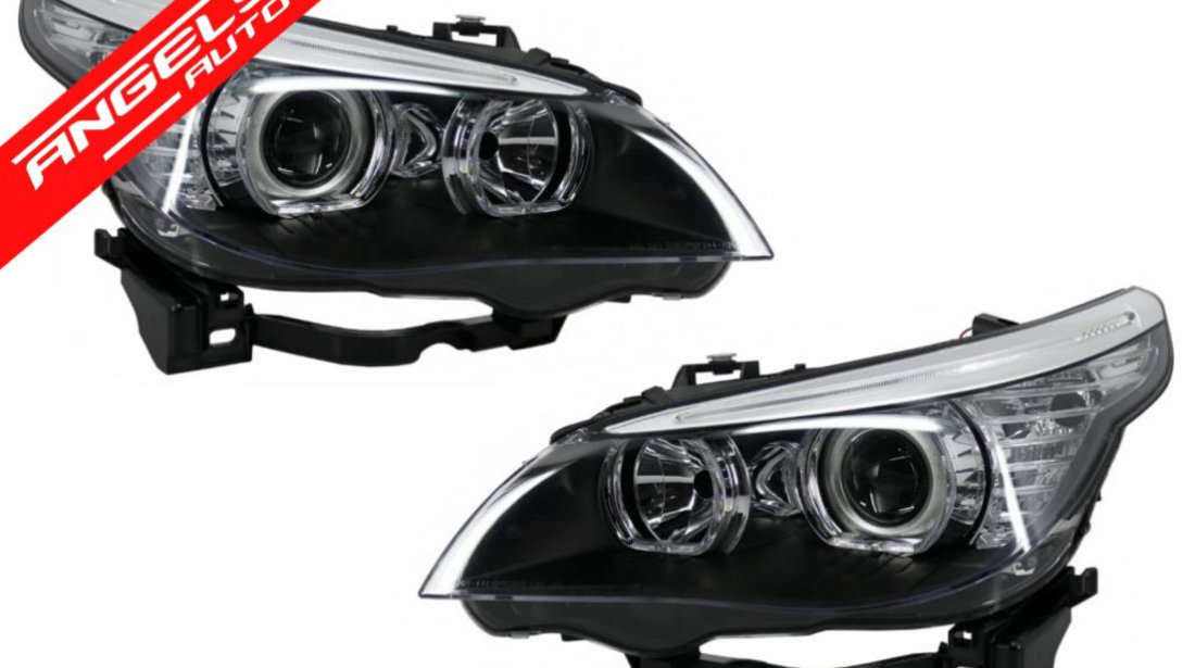 Faruri BMW Seria 5 E60 Angel Eyes (2003-2007) LCI Design