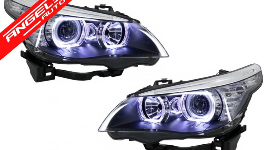 Faruri BMW Seria 5 E60 Angel Eyes (2003-2007) LCI Design