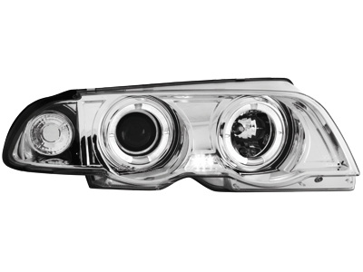 Faruri compatibil cu BMW Seria 3 E46 Sedan (1998-2001) Angel Eyes Crom SWB02A