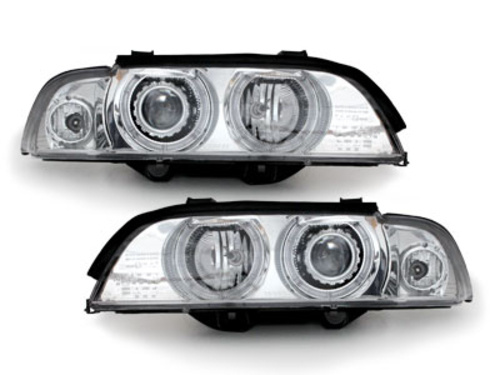 Faruri compatibil cu BMW Seria 5 E39 (09.1995-06.2003) Angel Eyes Crom SWB07D