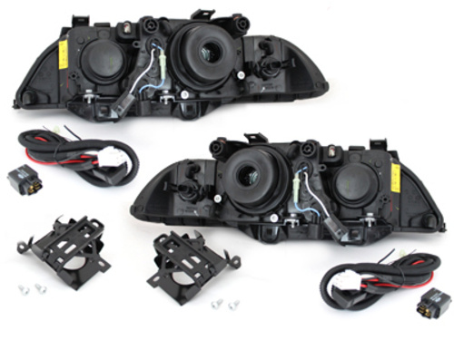 Faruri compatibil cu BMW Seria 5 E39 (09.1995-06.2003) Angel Eyes Crom SWB07DHID
