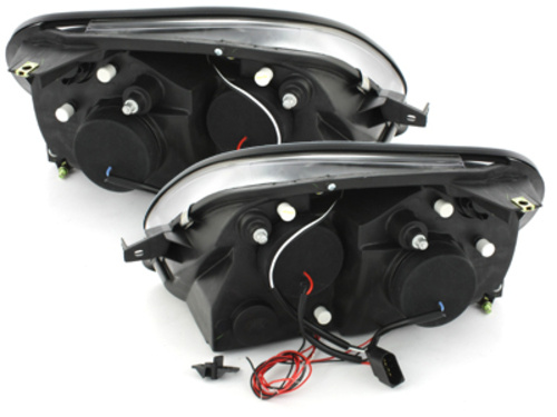 Faruri compatibil cu Mercedes SLK R170 (04.1996-2004) CCFL Angel Eyes Negru SWMB04B