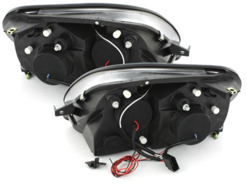 Faruri compatibil cu Mercedes SLK R170 (04.1996-2004) CCFL Angel Eyes Negru SWMB04B