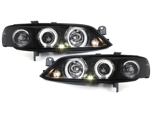 Faruri compatibil cu Opel Vectra B (11.1995-12.1998) Angel Eyes Negru SWO08B