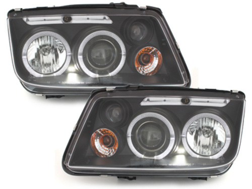 Faruri compatibil cu VW Bora (1998-2005) Angel Eyes Negru SWV07B