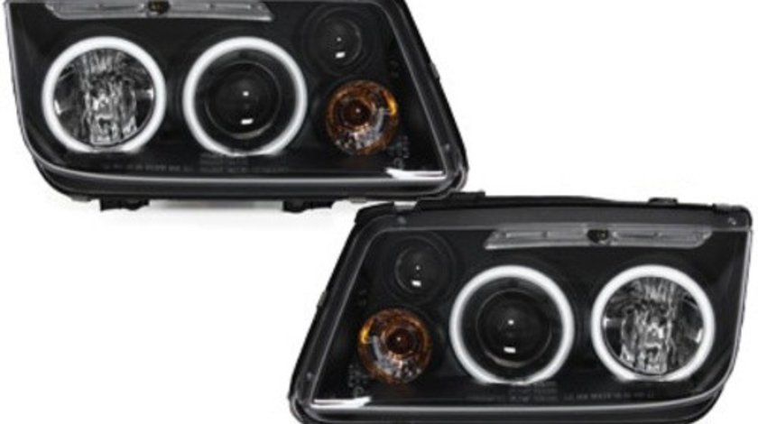 Faruri compatibil cu VW Bora 98-05_2 CCFL Angel Eyes Negru
