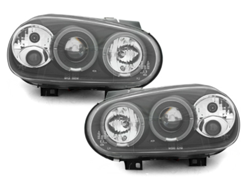 Faruri compatibil cu VW Golf 4 IV (19997-2004) Angel Eyes Negru SWV02AB