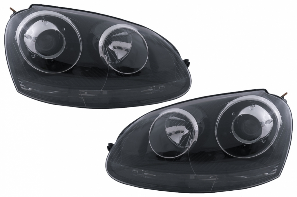 Faruri Compatibil Cu VW Golf 5 V Mk5 (2003-2007) Jetta (2005-2010) GTI R32 Design Negru HLVWG5GTIB