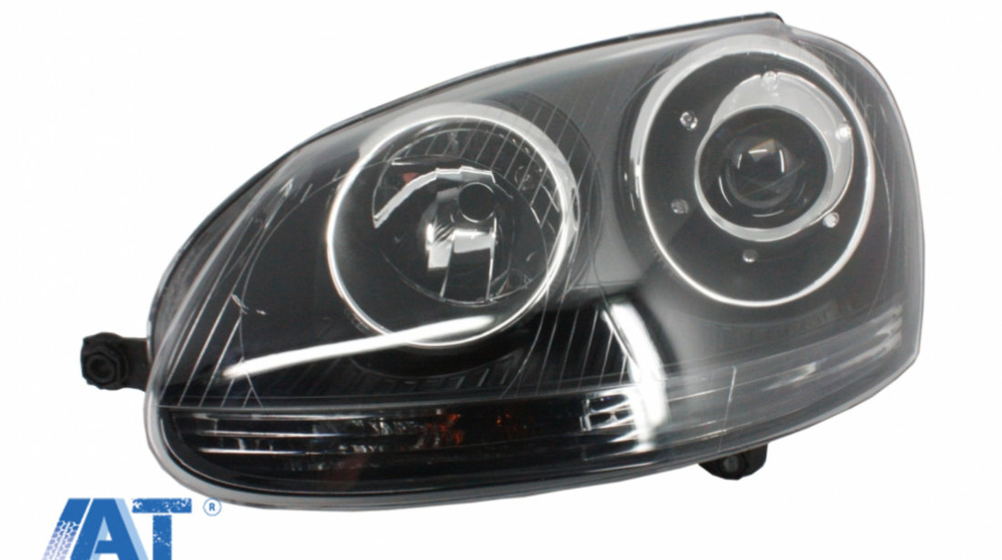 Faruri compatibil cu VW Golf 5 V Mk5 (2003-2007) Jetta (2005-2010) GTI R32 Design Negru