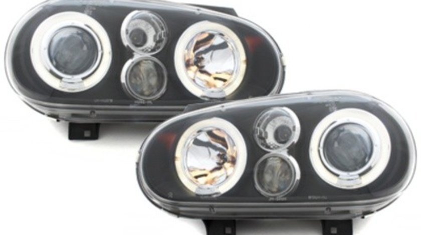 Faruri compatibil cu VW Golf IV (1997-2004) pozitie angeleyes negru