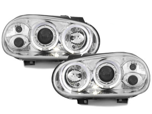 Faruri compatibil cu VW Golf IV 4 (1997-2004) Pozitie Angeleyes Crom SWV02A