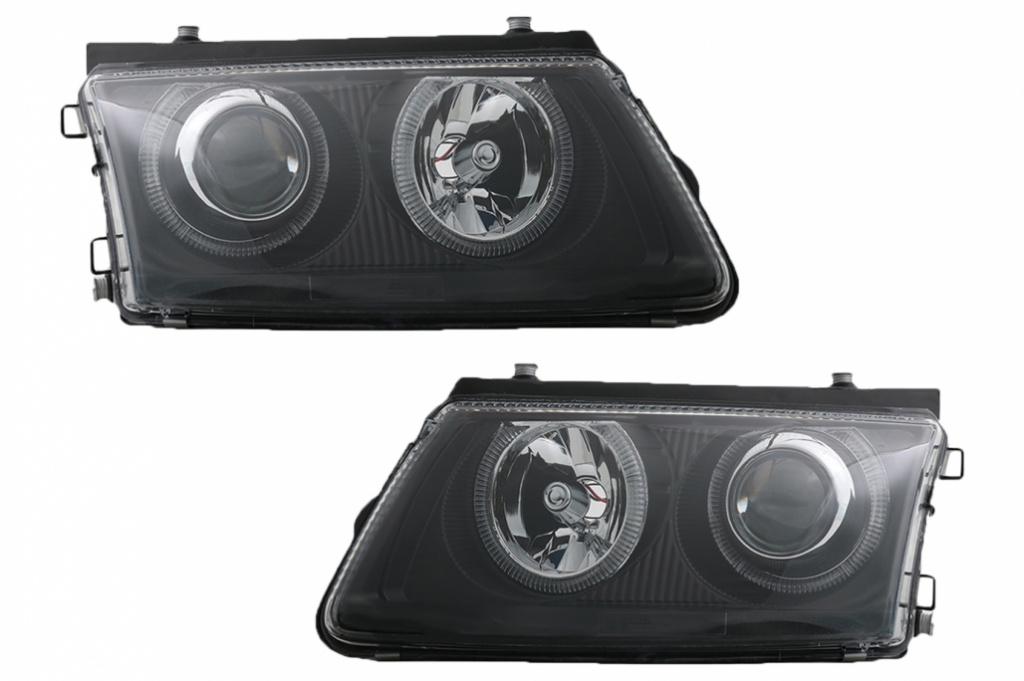 Faruri compatibil cu VW Passat 3B (1996-2000) pozitie angeleyes negru SWV08DB