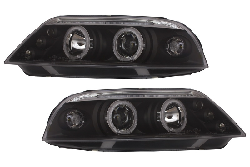 Faruri compatibil cu VW Passat 3BG (2000-2005) 2 Halo Rims negru 2246480