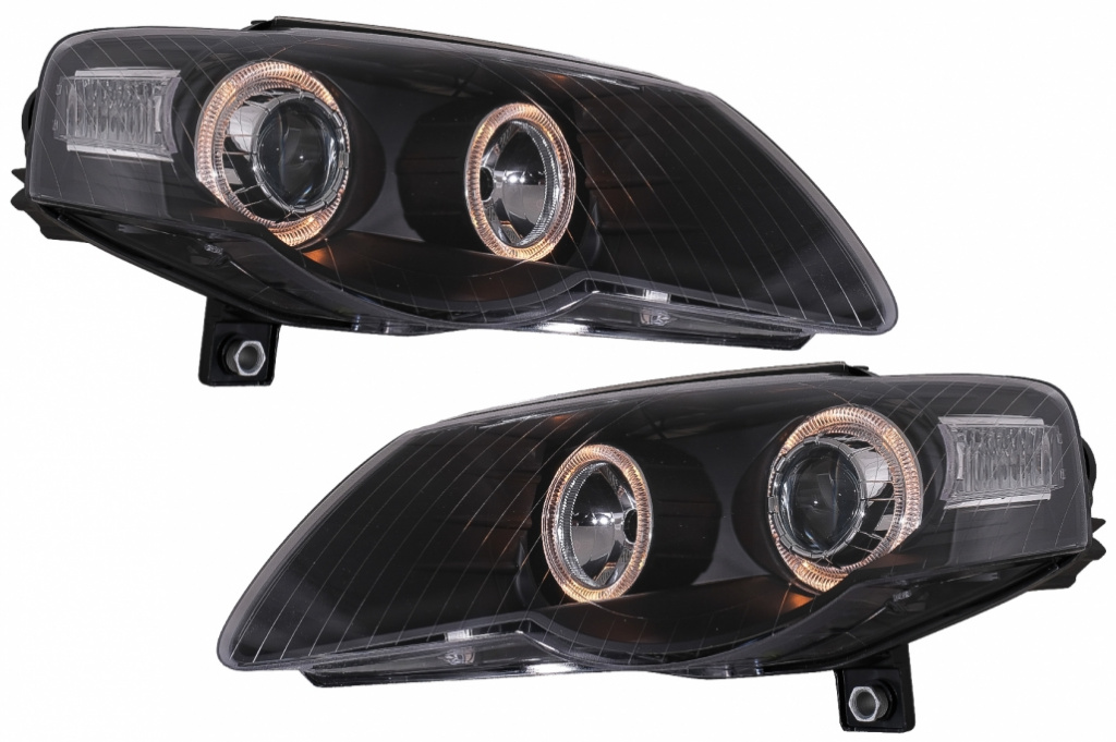 Faruri compatibil cu VW Passat B6 3C (03.2005-2010) Angel Eyes Negru SWV29DB