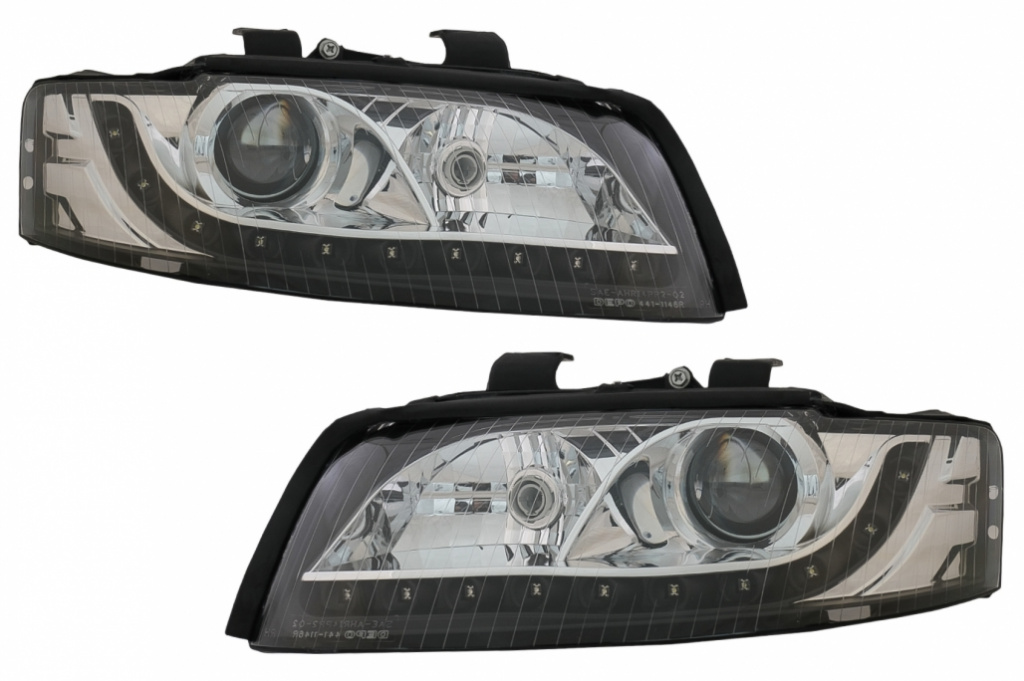 Faruri compatibile AUDI A4 B6 8E (2001-2004) LED DRL Look Black (RHD) SWA04DGXRHD