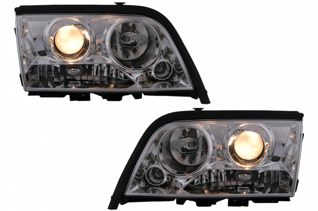 Faruri compatibile cu Mercedes C-Class Sedan W202 (06.1993-06.2000) Crom HLMBW202C