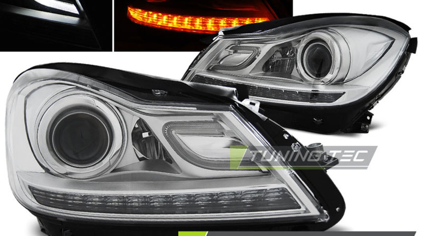 Faruri Crom look compatibila MERCEDES W204 11-14