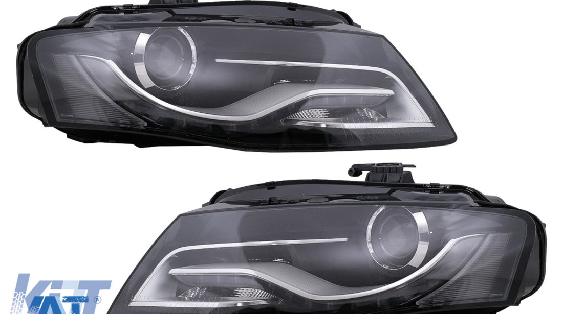 Faruri Cu Lumini de zi Integrate LED (DRL) compatibil cu Audi A4 B8 8K (2009-10.2011) Negre