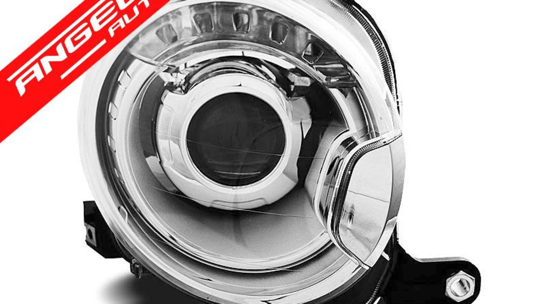 Faruri cu Lupa FIAT 500 2007-2015 Chrome