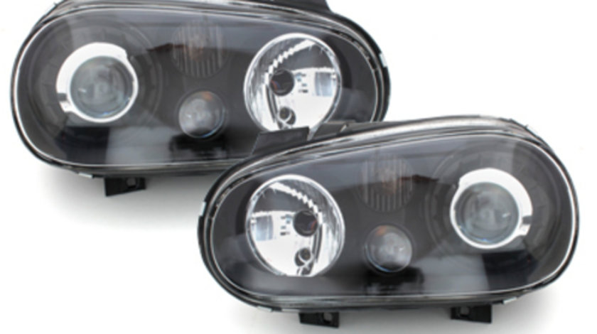 Faruri cu LUPA VW Golf 4 97-04 R32 Look , negru