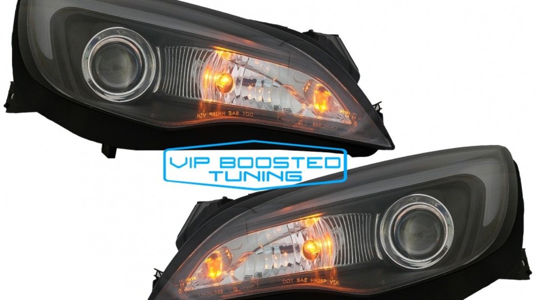 Faruri cu lupe LED DRL  OPEL ASTRA J (2010-2015) Negre