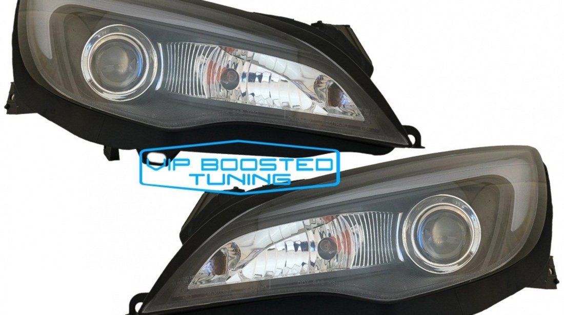 Faruri cu lupe LED DRL  OPEL ASTRA J (2010-2015) Negre