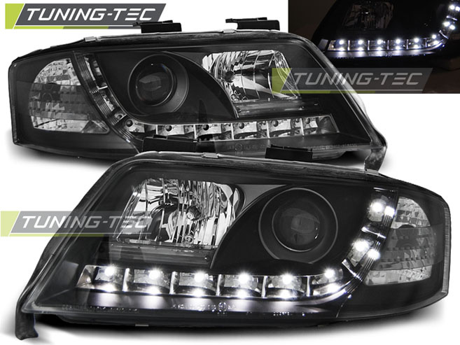 Faruri DAYLIGHT BLACK compatibila AUDI A6 06.01-05.04