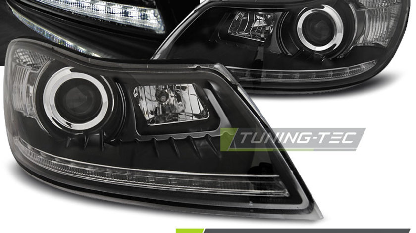 Faruri DAYLIGHT BLACK compatibila SKODA OCTAVIA 09-12