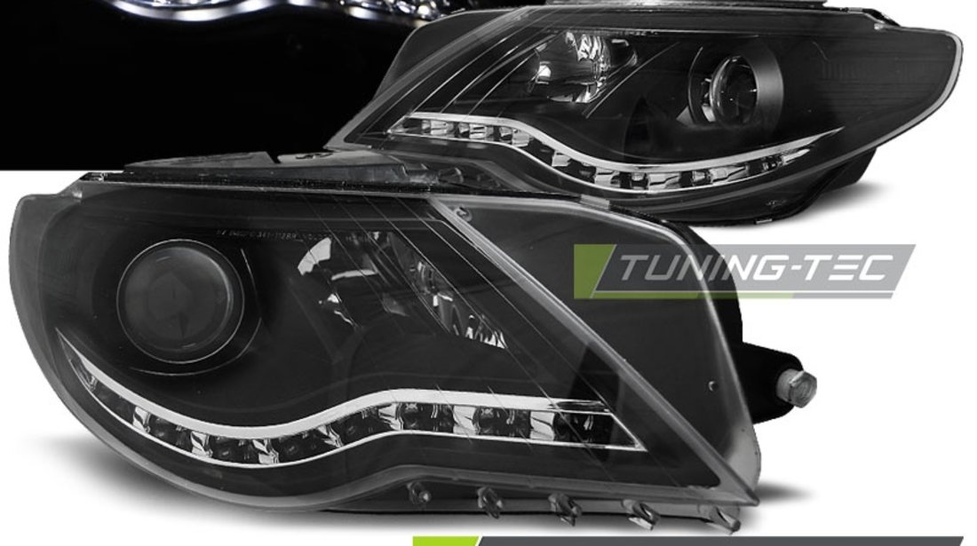 Faruri DAYLIGHT BLACK compatibila VW PASSAT CC 08-12