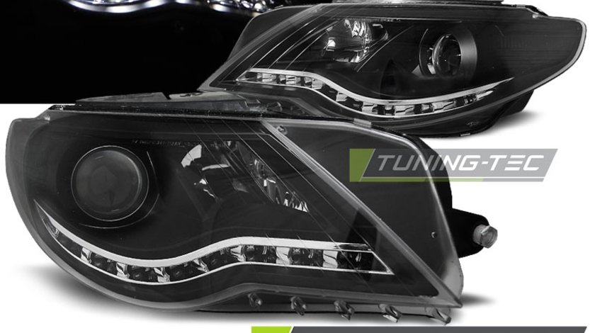 Faruri DAYLIGHT BLACK compatibila VW PASSAT CC 08-12