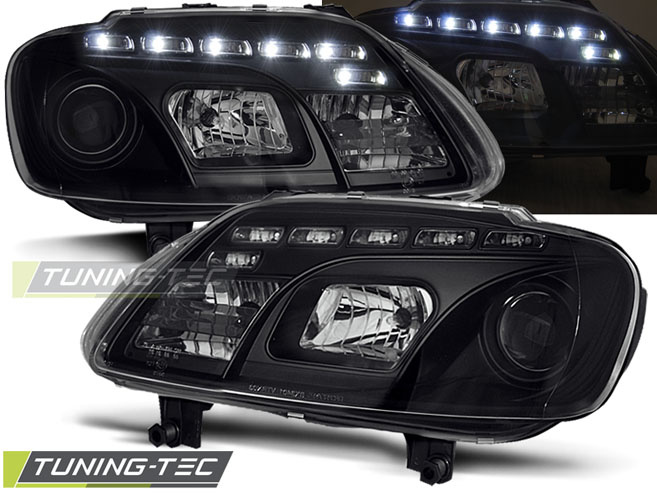 Faruri DAYLIGHT BLACK compatibila VW TOURAN 02.03-10.06 / CADDY