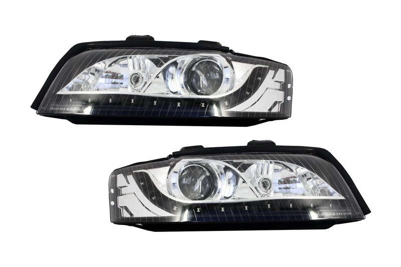 Faruri DAYLIGHT compatibil cu Audi A4 B6 8E (10.2000-10.2004) Negru SWA04DGXBHID