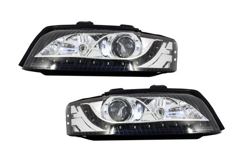 Faruri DAYLIGHT compatibil cu Audi A4 B6 8E (10.2000-10.2004) Negru SWA04DGXBHID