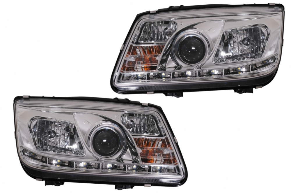 Faruri DAYLIGHT compatibile cu VW BORA (09.1998-05.2005) Crom HLVWBOLEDC