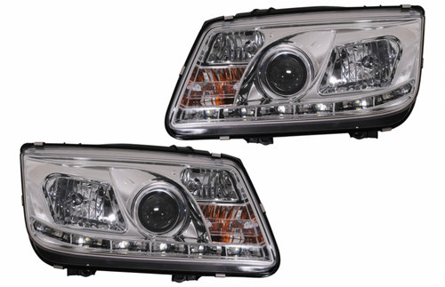 Faruri DAYLIGHT compatibile cu VW BORA (09.1998-05.2005) Crom HLVWBOLEDC