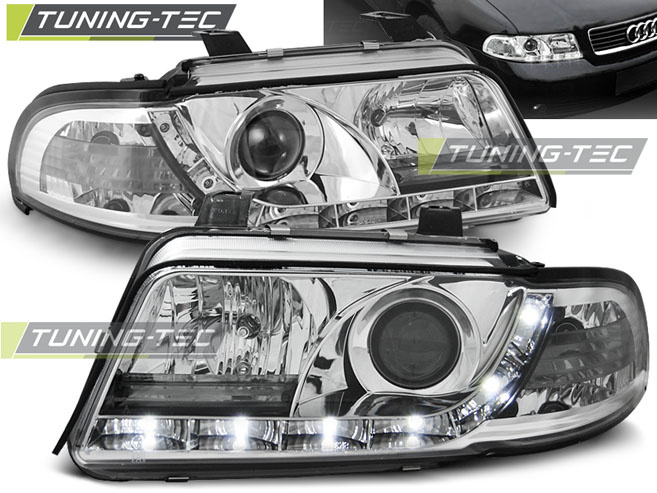 Faruri DAYLIGHT Crom look compatibila AUDI A4 01.99-09.00