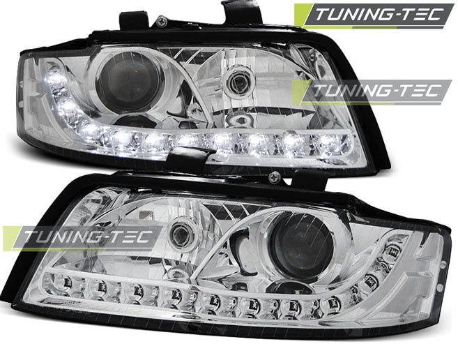 Faruri DAYLIGHT Crom look compatibila AUDI A4 10.00-10.04