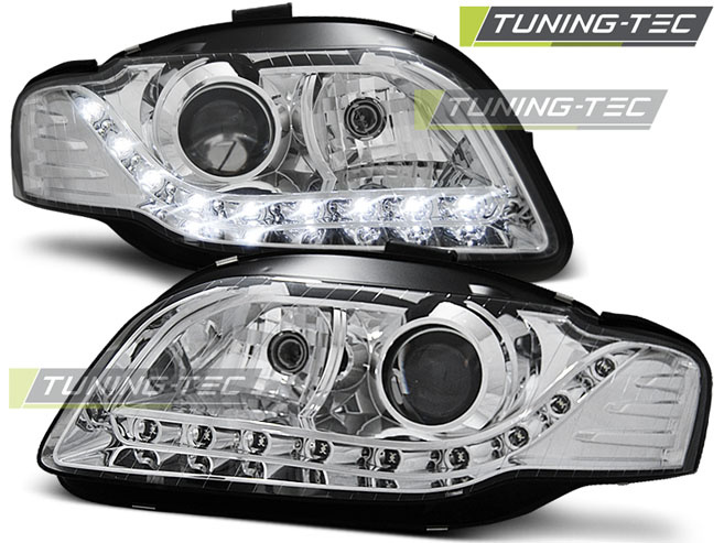 Faruri DAYLIGHT Crom look compatibila AUDI A4 B7 11.04-03.08
