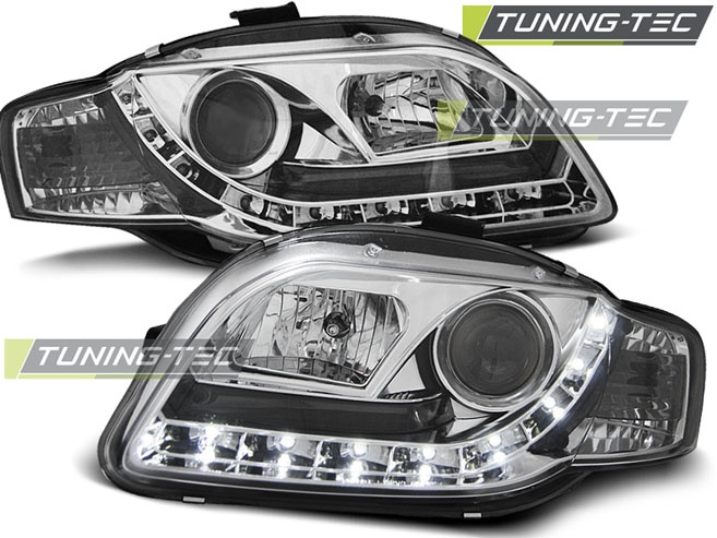 Faruri DAYLIGHT Crom look compatibila AUDI A4 B7 11.04-03.08