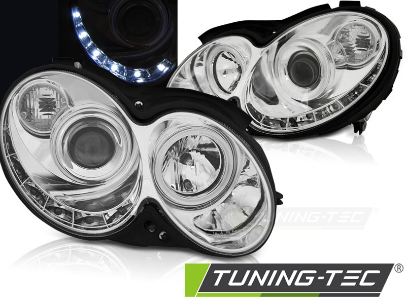 Faruri DAYLIGHT Crom look compatibila MERCEDES CLK W209 03-10