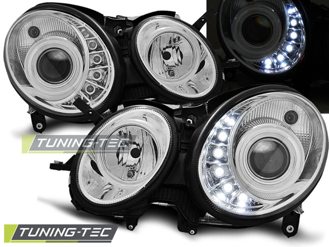Faruri DAYLIGHT Crom look compatibila MERCEDES W211 E-KLASA 03.02-04.06