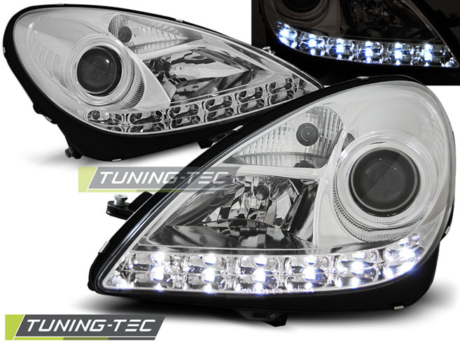 Faruri DAYLIGHT Crom look compatibila MERCEDES R171 SLK 04-11