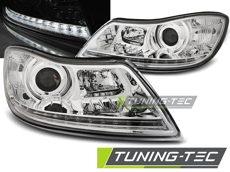 Faruri DAYLIGHT Crom look compatibila SKODA OCTAVIA 09-12
